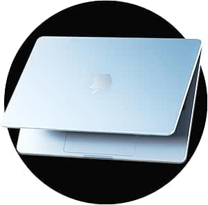 Funda Matte Crystal Compatible con MacBook Air 13 Pulgadas M5 M4 M3 M2 [Color Compatible con Mac] 2026 2025 2024 2022, Carcasa rígida Ultrafina para Mac Air 13,6", Azul Cielo Transparente