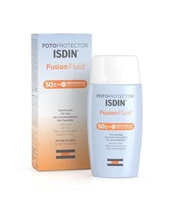 Fotoprotector ISDIN Fusion Fluid SPF 50+ - Protector solar facial, Matificante, Oil-free, No comedogenico, Apto para piel atópica, 50 ml