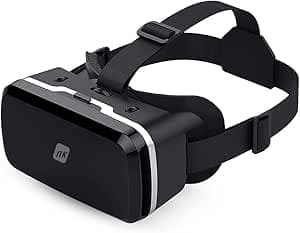 NK Occhiali 3D VR per Smartphone – Visori Intelligenti di Realtà Virtuale per Smartphone tra 4,7" - 6,53", Angolo Visione 90º, Rotazione 360°, Obiettivo e Pupilla Regolabile - Nero