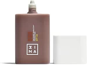 3INA MAKEUP - The Every Single Day Foundation SPF 50 608 - Base de Maquillaje Profundo neutro con SPF 50 & Niacinamida - Fórmula ligera - Modulable - Cobetura ligera a media - Vegan - Cruelty Free