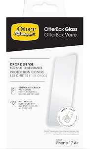 Otterbox Glass Protector de Pantalla de Cristal Templado para iPhone Air, de dureza 9H, Protección contra arañazos, rotura y caídas