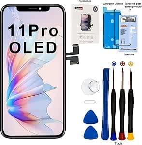 EFaith Pantalla para iPhone 11 Pro 5,8 Pulgadas, Pantalla OLED Full HD, Pantalla táctil de Cristal con Kit de reparación para Modelo A2160/A2217/A2215 (OLED)