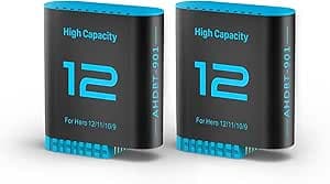 Hero12 - Juego de 2 baterías de repuesto para GoPro Hero 12 Hero 11 Hero 10 Hero 10 Hero 9 (2 unidades)
