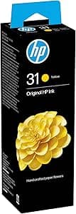 HP 31 1VU28AE, Amarillo, Botella de Tinta Original, compatible con impresoras HP Smart Tank series 400, 500, 600