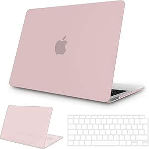 Funda para MacBook Air 13 Pulgadas 2020 2019 2018 Modelo A2337(M1)/A2179/A1932, Mate Plástico Dura Carcasa Funda Protectora + Cubierta de Teclado TPU EU (A2337/A2179), Rosa