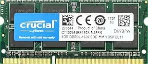 Crucial RAM CT102464BF160B 8 GB DDR3 1600 MHz CL11 Memoria Portátil