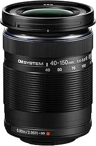 OM SYSTEM M.Zuiko Digital ED 40-150mm F4-5.6, teleobiettivo Zoom, adatto a Tutte le fotocamere MFT (modelli Olympus OM-D e Pen, Panasonic Serie G), Nero