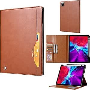Funda para iPad Pro de 11 pulgadas M4 2024, funda de piel de alta calidad con función atril y ranura para tarjetas, funda inteligente con apagado y encendido automático, funda abatible