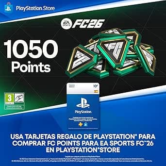 10 € Tarjeta Regalo de PlayStation Store I 1.050 puntos FC I Código de descarga para PS4/PS5 I Cuenta española