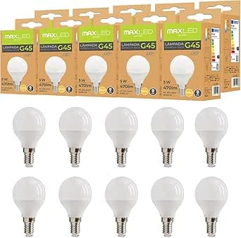 Bombilla LED E14 5W Equivalente a 38W Blanco Cálido 3000K 470LM Bombilla Casquillo Fino G45 de Ahorro de Energía No Regulable Lámpara Mini Globo G45 para Salón Pasillo 10 Pack