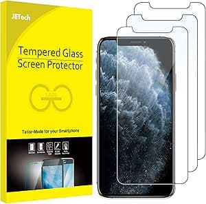 JETech Protector de Pantalla para iPhone 11 Pro, iPhone XS y iPhone X 5,8 Pulgadas, Cristal Vidrio Templado, 3 Unidades