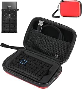 ProCase Estuche de Disco Duro para Samsung T7 Touch Portable SSD 500GB 1TB 2TB, Antigolpes y Portable Guarda y Protege PSSD Samsung T7 Touch Portable External Solid State Drives - Rojo