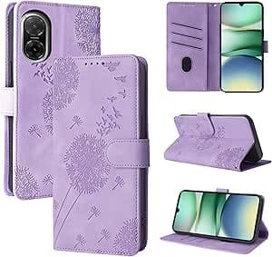 Funda Xiaomi Redmi A5 4G Diente de león Carcasa de Cuero PU Billetera Magnético Funda del Libro con Ranuras para Tarjetas para Xiaomi Redmi A5 4G Violeta