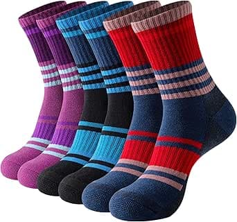 BISOUSOX Calcetines Lana Merino Mujer Senderismo Transpirable Calcetines Invierno Esqui para Montañismo Actividades Outdoor 3 Pares Regalo para Mujer Madre