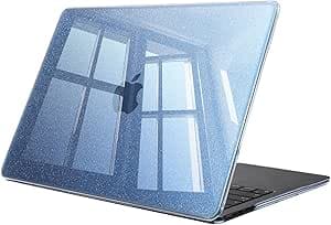 Fintie Funda para MacBook Air 13,6" (M5) 2026 / (M4) 2025 / (M3) 2024 / (M2) 2022 - Súper Delgada Carcasa Protectora de Plástico Duro - Azul Perla