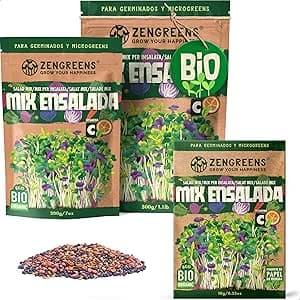 Mezcla de semillas de Ensalada eco - Elija entre 10, 200g y 500g - Ensalada Mix de germinadas - Mezcla de germinadas para - microgreens