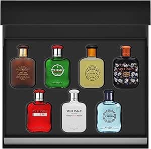 WHISKY Colección de Perfumes • Cofre 7 Miniaturas • Eau de Toilette • Perfumes Hombre • Para él • Colonia • EVAFLORPARIS